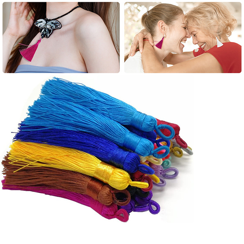 5/10kom 8cm poliester svilene rese Meke rese s omčama Svilene rese kist DIY nakit kućni dekor šivanje pribor za zavjese