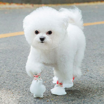 20 бр./компл. нетъкан текстил Кучешки ботуши бели кучешки обувки Прахоустойчив калъф за крачета за кучета за разходки на открито