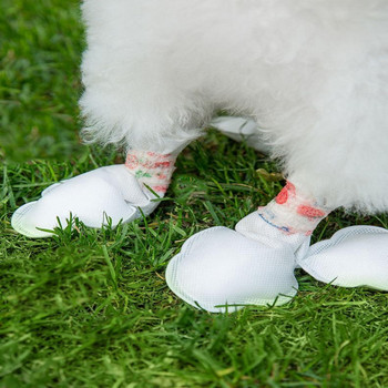 20 τμχ/σετ μη υφαντό ύφασμα Μπότες σκυλιών λευκά παπούτσια σκύλου Κάλυμμα ποδιών σκύλου με προστασία από τη σκόνη για περπάτημα σκύλου σε εξωτερικό χώρο