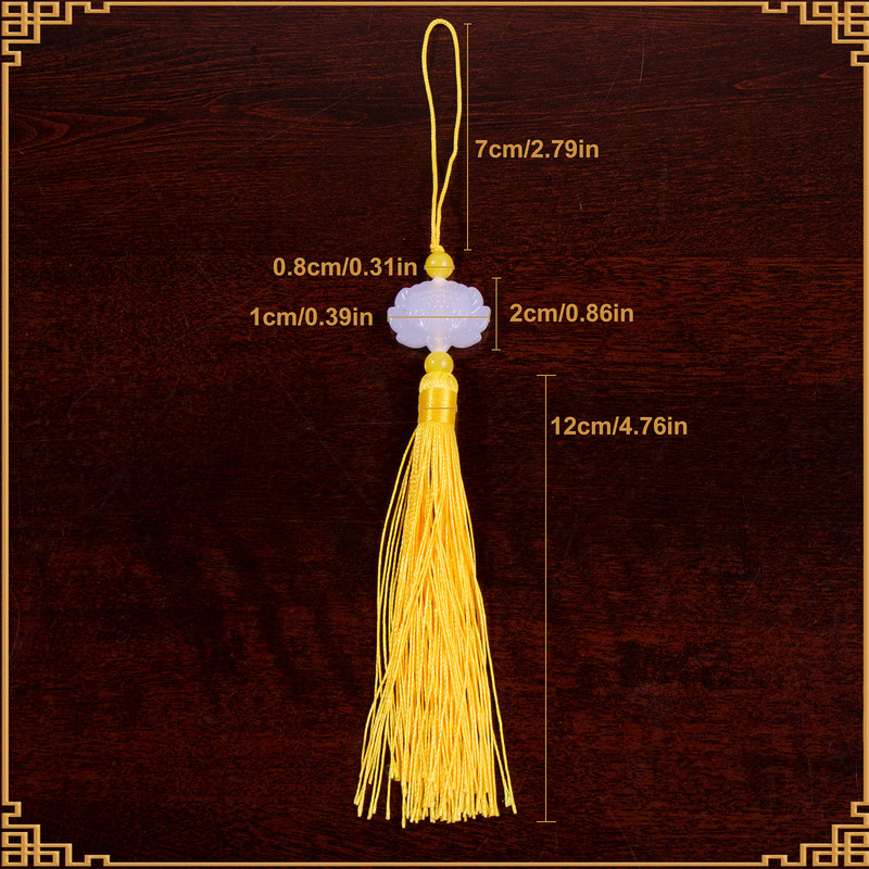 2gab. Divpusējs Lotosa pušķis Ķīnas retro baltā nefrīta pušķi nokarenām ausīm, krītošiem rotājumiem, dekoratīvs kulons