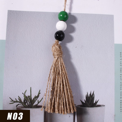 5gab Džutas pušķis Daudzkrāsainas koka krelles mājas dekorēšanai Kaņepju virves audekla pušķi amatniecībai Aizkaru DIY ballīšu rotājumi