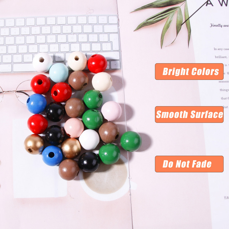 5gab Džutas pušķis Daudzkrāsainas koka krelles mājas dekorēšanai Kaņepju virves audekla pušķi amatniecībai Aizkaru DIY ballīšu rotājumi