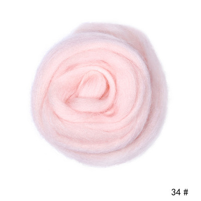 MIUSIE 100g/50g Adatu filcēšana Gaiši rozā Mīkstums Filcēšana Vilna Roving Fiber Rokas vērpšana DIY Amatniecības filcēšana Vilnas šķiedras materiāli