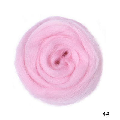 MIUSIE 100g/50g Adatu filcēšana Gaiši rozā Mīkstums Filcēšana Vilna Roving Fiber Rokas vērpšana DIY Amatniecības filcēšana Vilnas šķiedras materiāli