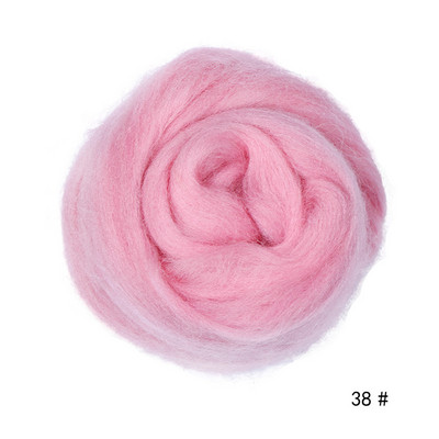 MIUSIE 100g/50g Adatu filcēšana Gaiši rozā Mīkstums Filcēšana Vilna Roving Fiber Rokas vērpšana DIY Amatniecības filcēšana Vilnas šķiedras materiāli