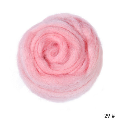 MIUSIE 100g/50g Adatu filcēšana Gaiši rozā Mīkstums Filcēšana Vilna Roving Fiber Rokas vērpšana DIY Amatniecības filcēšana Vilnas šķiedras materiāli