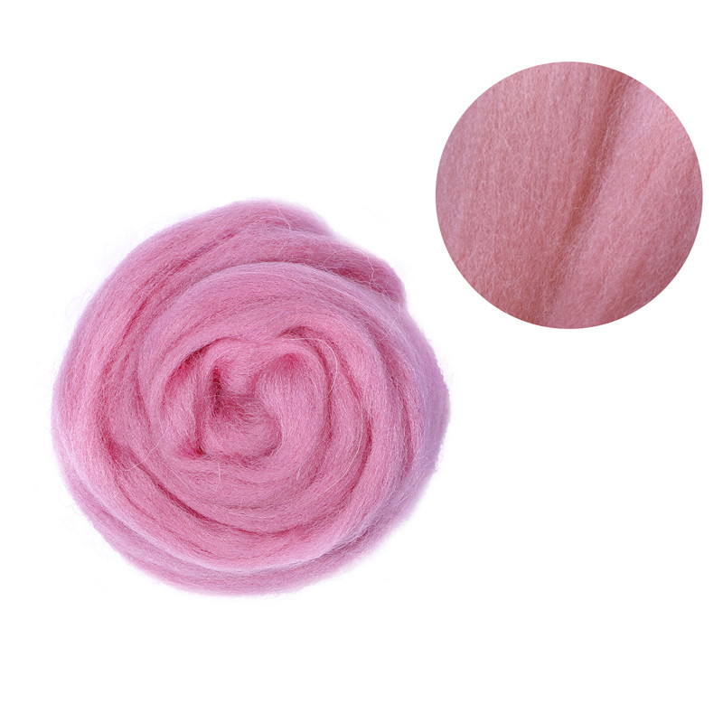 MIUSIE 100g/50g Adatu filcēšana Gaiši rozā Mīkstums Filcēšana Vilna Roving Fiber Rokas vērpšana DIY Amatniecības filcēšana Vilnas šķiedras materiāli