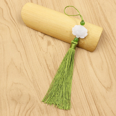 5/10/20Gb Balts nefrīta lotosa pušķis DIY kulonu rotaslietas Aizkari Apģērbi Dekoratīvie aksesuāri Atslēgu maisiņu pakaramais Amatniecības pušķi