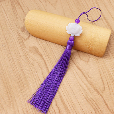 5/10/20Gb Balts nefrīta lotosa pušķis DIY kulonu rotaslietas Aizkari Apģērbi Dekoratīvie aksesuāri Atslēgu maisiņu pakaramais Amatniecības pušķi