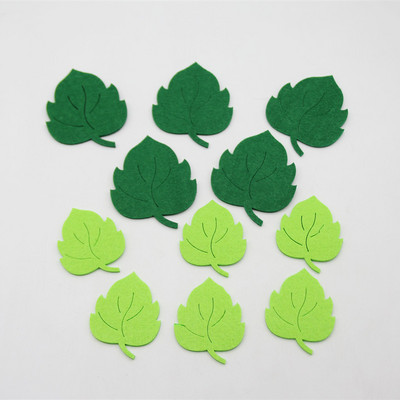 10 gab. Zaļās lapas bez formas griešanas auduma filca plāksteri aplikācijas DIY ar rokām darināta auduma izgatavošanai neaustu šūšanas dekoru amatniecībai