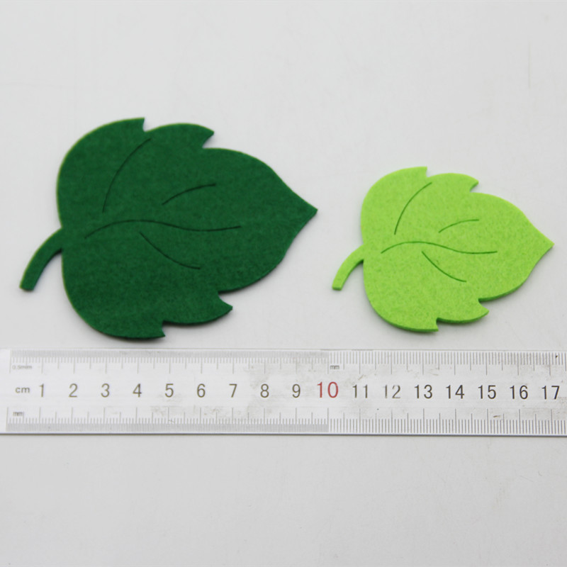 10 gab. Zaļās lapas bez formas griešanas auduma filca plāksteri aplikācijas DIY ar rokām darināta auduma izgatavošanai neaustu šūšanas dekoru amatniecībai