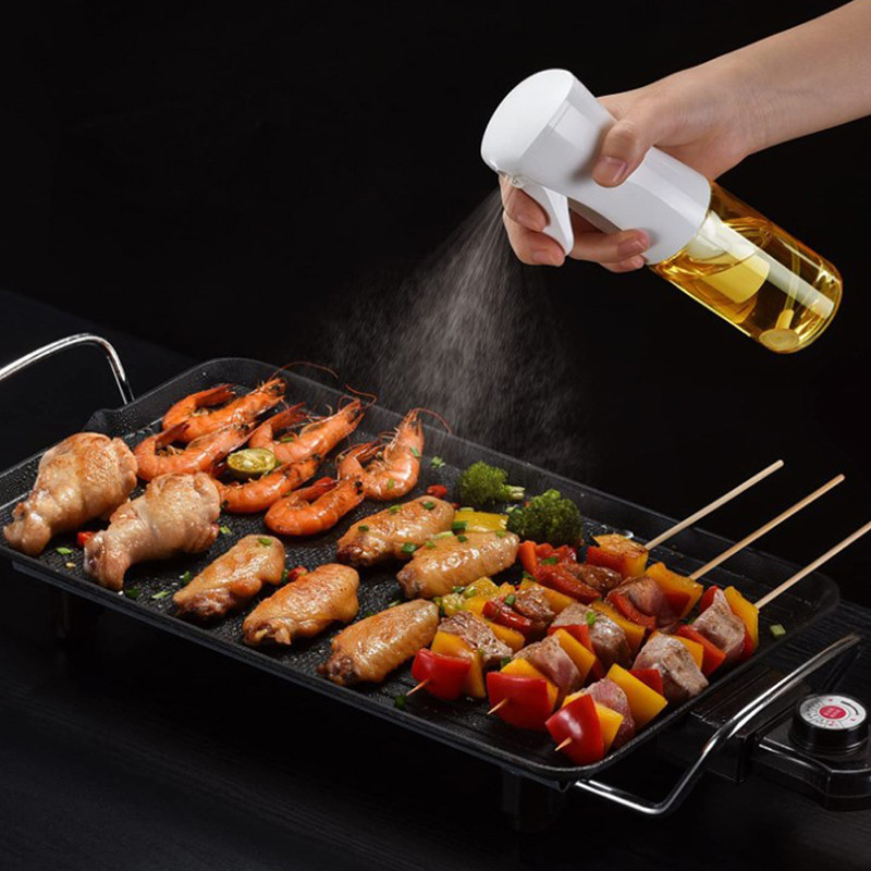 200 ml olīveļļas smidzinātāja pudele virtuves augstspiediena smidzinātāja pudele Necaurlaidīga BBQ gaisa cepšanas smidzinātāja eļļas kempinga virtuves rīks