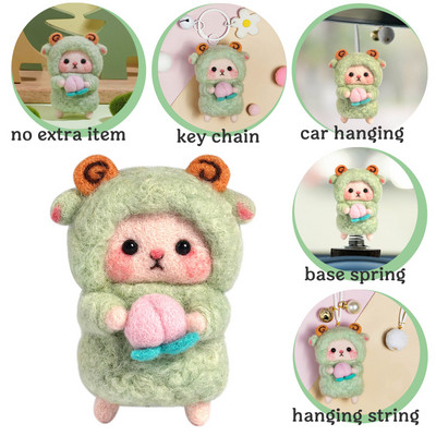 Nonvor vilnas filcēšanas materiālu komplekts, nepabeigts DIY vilnas šķiedras komplekts Aitu dzīvnieku lelle rotaļlieta Filcs, kas iedurta bērniem Rokdarbi