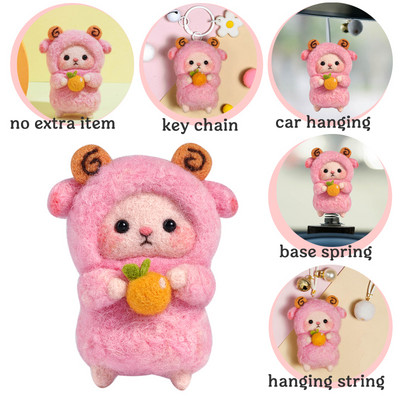 Nonvor vilnas filcēšanas materiālu komplekts, nepabeigts DIY vilnas šķiedras komplekts Aitu dzīvnieku lelle rotaļlieta Filcs, kas iedurta bērniem Rokdarbi