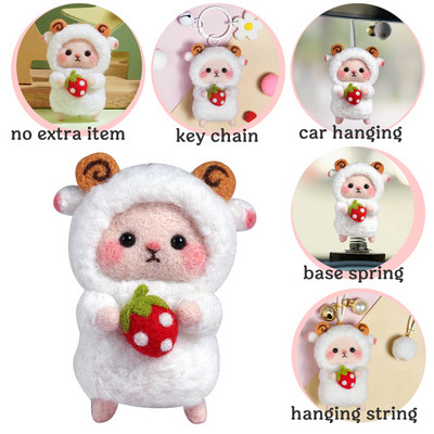 Nonvor vilnas filcēšanas materiālu komplekts, nepabeigts DIY vilnas šķiedras komplekts Aitu dzīvnieku lelle rotaļlieta Filcs, kas iedurta bērniem Rokdarbi