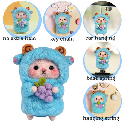 Nonvor vilnas filcēšanas materiālu komplekts, nepabeigts DIY vilnas šķiedras komplekts Aitu dzīvnieku lelle rotaļlieta Filcs, kas iedurta bērniem Rokdarbi