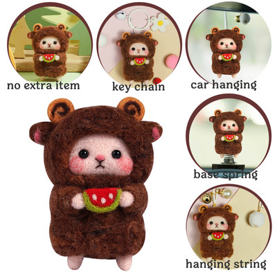 Nonvor vilnas filcēšanas materiālu komplekts, nepabeigts DIY vilnas šķiedras komplekts Aitu dzīvnieku lelle rotaļlieta Filcs, kas iedurta bērniem Rokdarbi