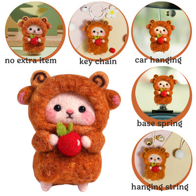 Nonvor vilnas filcēšanas materiālu komplekts, nepabeigts DIY vilnas šķiedras komplekts Aitu dzīvnieku lelle rotaļlieta Filcs, kas iedurta bērniem Rokdarbi