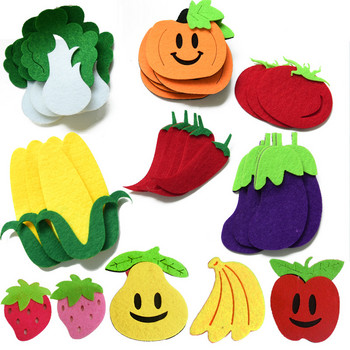 Плодове зеленчуци Стикер за стена Ръчно изработена карикатура Направи си сам филц Занаятчийско училище Нетъкан кръпка Апликация Подложка Декорация на детска градина