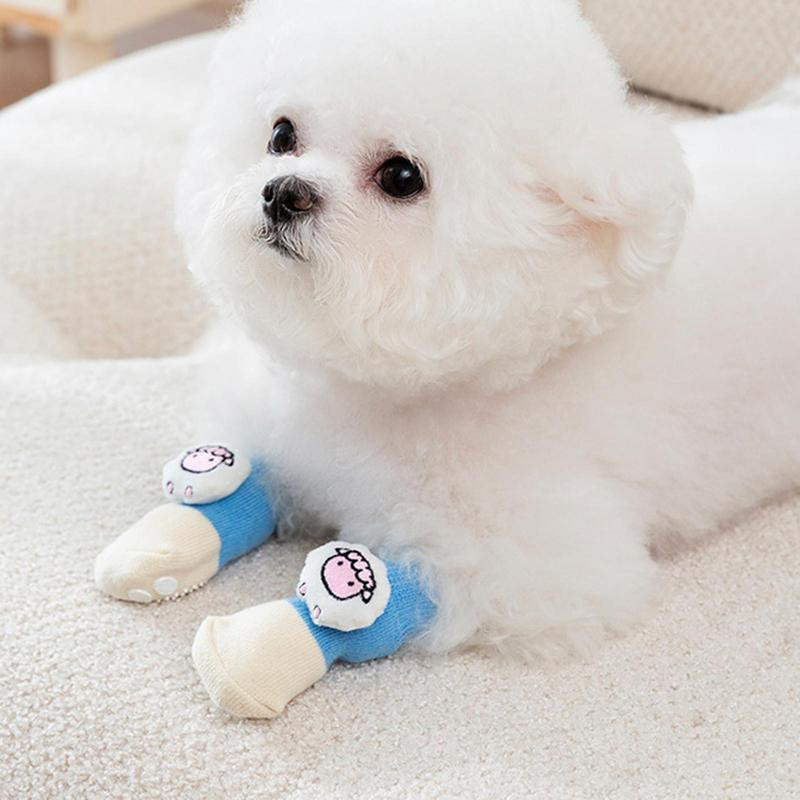 Suņu zeķes Pretslīdēšanas Zeķes Karikatūra Grip Paw Protector Suņiem Poliesters Ērti Suņu Suņu piederumi Elastīgie Bez šķelšanās ikdienas valkāšanai