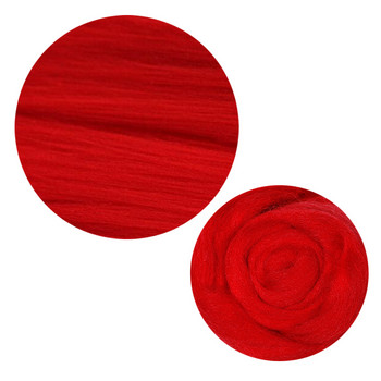 MIUSIE 50/100g/ червен цвят серия Roving вълнени влакна цветя животинска вълна сплъстяване Ръчно изработено предене мокро плъстене кукла ръкоделие