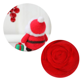 MIUSIE 50/100g/ Red Color Series Roving Wool Fiber Flower Feltting από ζωικό μαλλί Χειροποίητο κεντήματα κούκλας με κουκλά