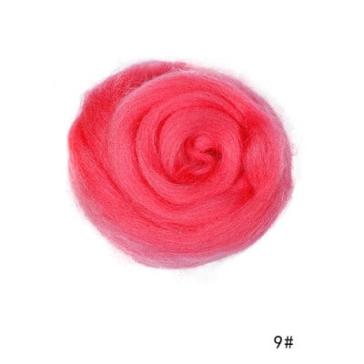 MIUSIE 50/100g/ Sarkana krāsa sērija Roving vilnas šķiedra ziedu dzīvnieku vilnas filcēšana roku darbs vērpšanai mitrā filcēšana lelles rokdarbi