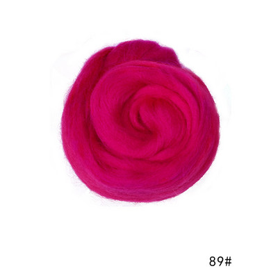 MIUSIE 50/100g/ Sarkana krāsa sērija Roving vilnas šķiedra ziedu dzīvnieku vilnas filcēšana roku darbs vērpšanai mitrā filcēšana lelles rokdarbi