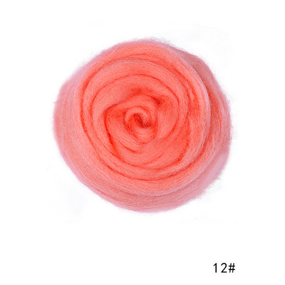 MIUSIE 50/100g/ Sarkana krāsa sērija Roving vilnas šķiedra ziedu dzīvnieku vilnas filcēšana roku darbs vērpšanai mitrā filcēšana lelles rokdarbi