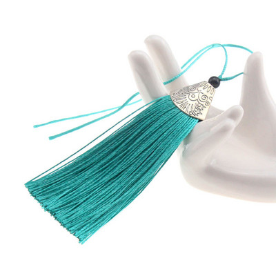 4gab 80 mm sudraba konusa vāciņš ar bārkstīm, pušķi Kulonu pakaramais apģērbam Skatuves kleita Aizkaru festivāla dekorācijas aksesuāri