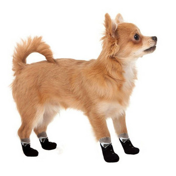 Αντιολισθητικές πλεκτές κάλτσες σκύλου με τύπωμα ποδιού Παπούτσια κατοικίδιων για κουτάβια Μαλακά βαμβακερά αντιολισθητικά παπούτσια για χιόνι για μπότες κατοικίδιων ζώων Προστατευτικά ποδιών για Τσιουάουα