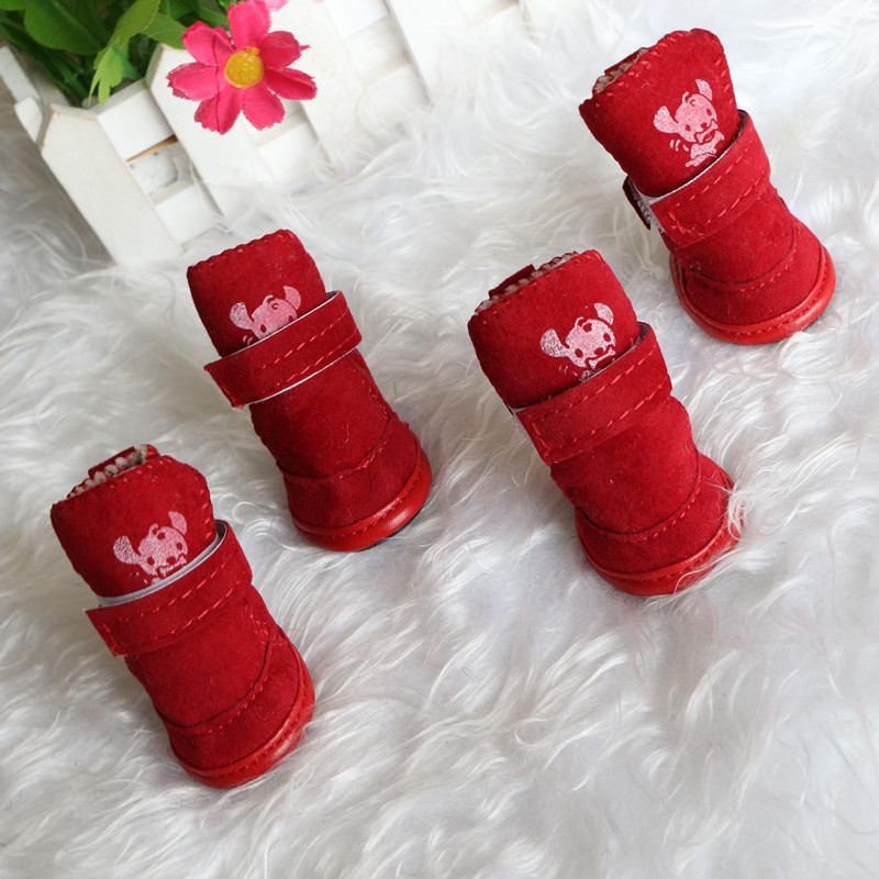 Suņu apavi sabiezināta jēra vilna sniega zābaki Jauni silti suņu apavi Mājdzīvnieku apavi Ziemas piederumi Zapatos Para Perro