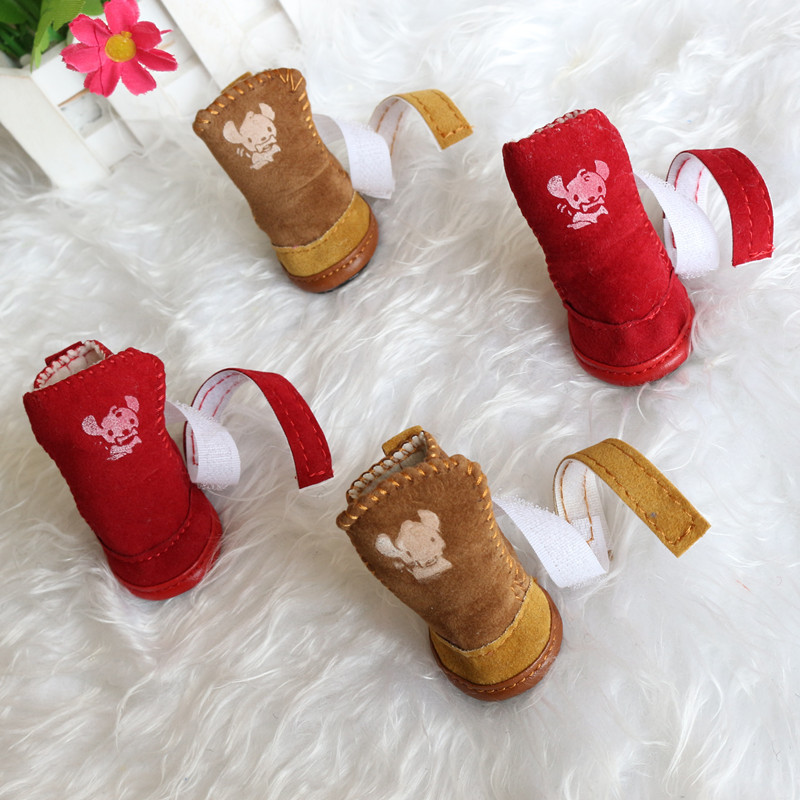 Suņu apavi sabiezināta jēra vilna sniega zābaki Jauni silti suņu apavi Mājdzīvnieku apavi Ziemas piederumi Zapatos Para Perro