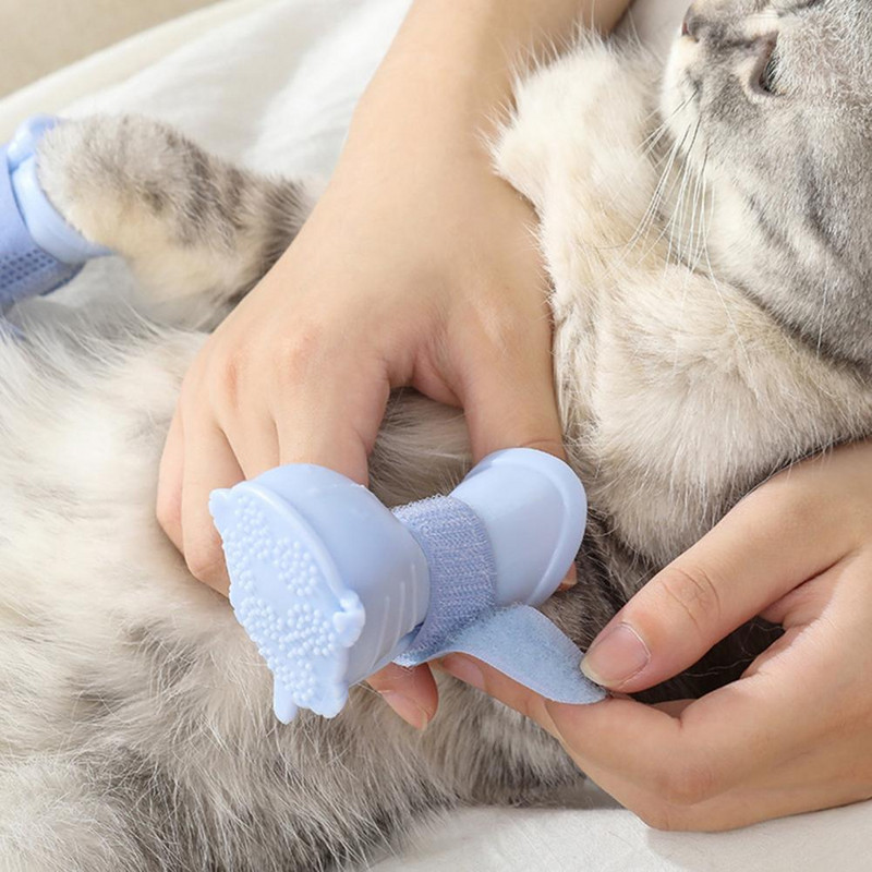 4 kom. Izvrsne navlake za stopala kućnih ljubimaca Neklizajuće vodootporne fino izrađene navlake za kućne ljubimce, pse, mačke, navlake za noge, pandže Cipele za kišu