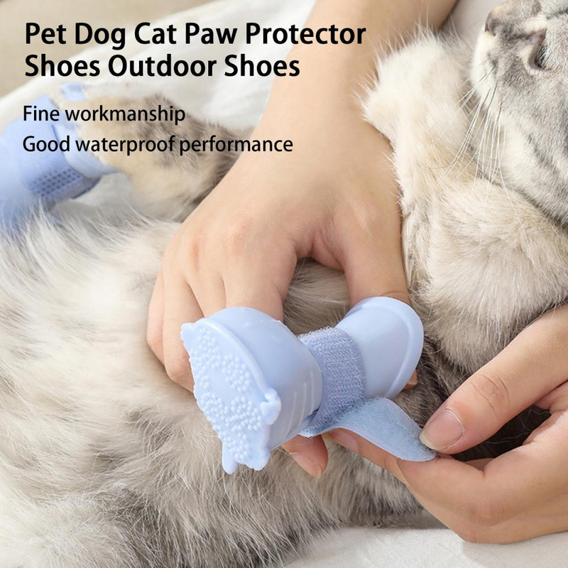 4 kom. Izvrsne navlake za stopala kućnih ljubimaca Neklizajuće vodootporne fino izrađene navlake za kućne ljubimce, pse, mačke, navlake za noge, pandže Cipele za kišu
