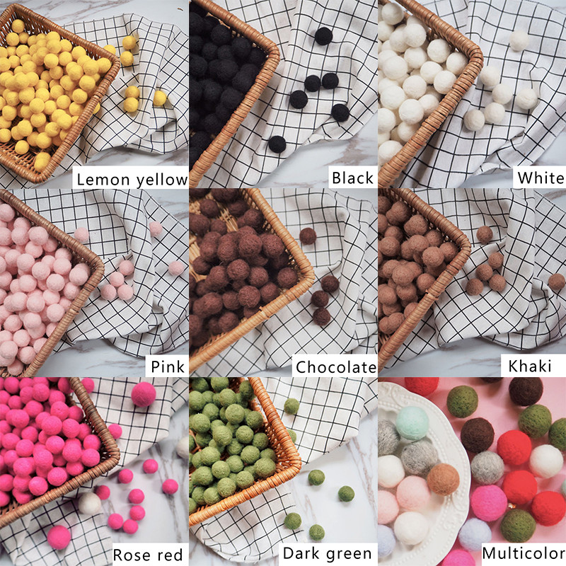 10kom kuglica od filca Šarene okrugle vunene kuglice od filca 2 cm Pom pomovi Ukrasi za vjenčanje DIY ručno rađeni zanatski pokloni Pribor za spomenare 2022.