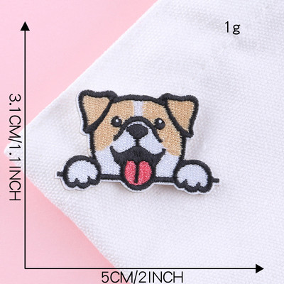 Jauki suņu izšūšanas ielāpi apģērbam Pašlīmējošā uzlīme uz plākstera Mugursomas Cepures dekorēšana Aplikācijas Karikatūra Dzīvnieku nozīmīte