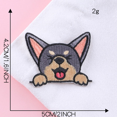 Jauki suņu izšūšanas ielāpi apģērbam Pašlīmējošā uzlīme uz plākstera Mugursomas Cepures dekorēšana Aplikācijas Karikatūra Dzīvnieku nozīmīte