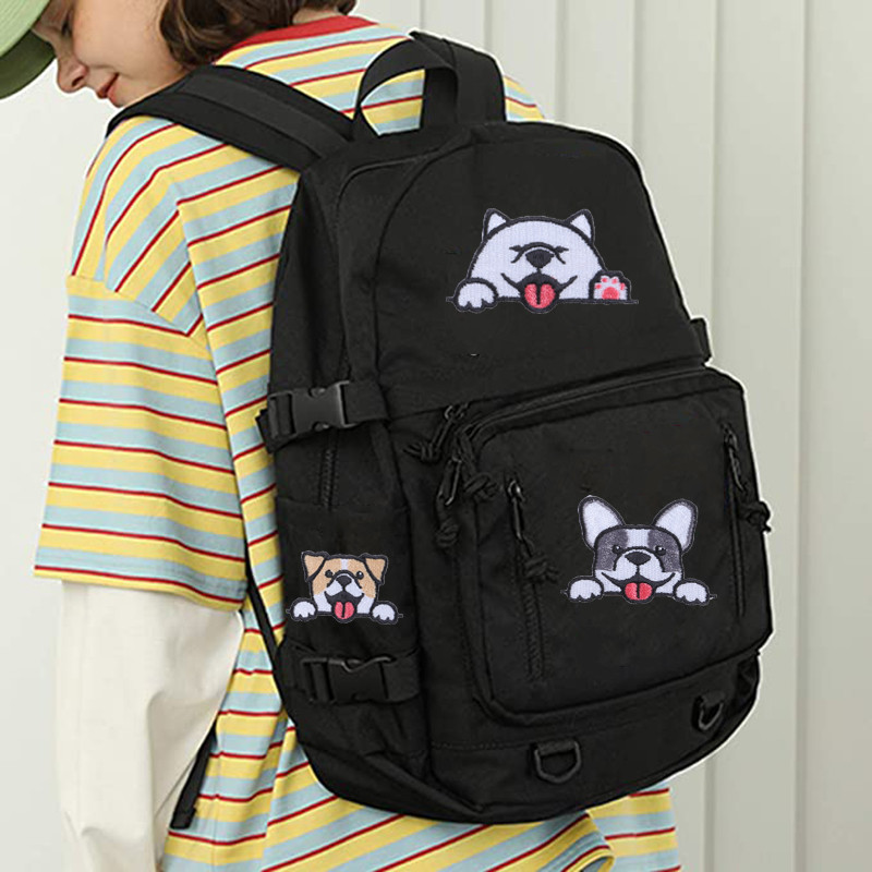 Jauki suņu izšūšanas ielāpi apģērbam Pašlīmējošā uzlīme uz plākstera Mugursomas Cepures dekorēšana Aplikācijas Karikatūra Dzīvnieku nozīmīte