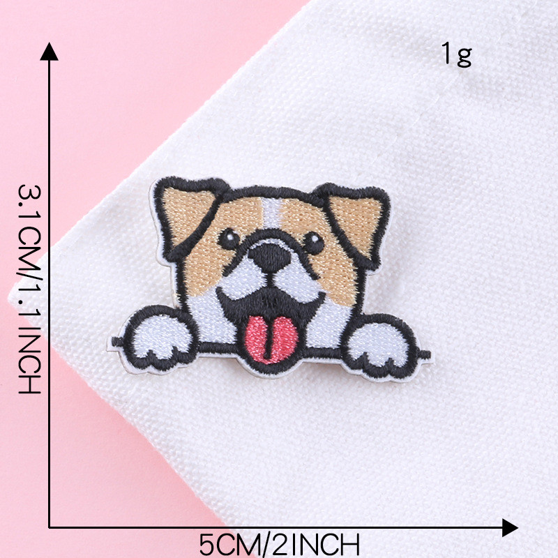 Jauki suņu izšūšanas ielāpi apģērbam Pašlīmējošā uzlīme uz plākstera Mugursomas Cepures dekorēšana Aplikācijas Karikatūra Dzīvnieku nozīmīte