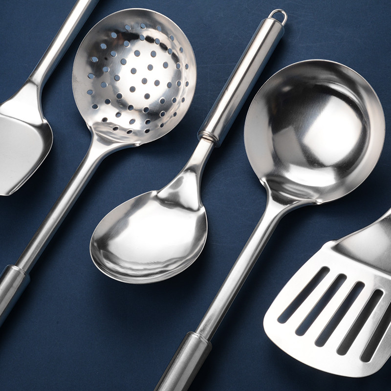 Nerūsējošā tērauda virtuves gatavošanas piederumu komplekts Trauku caurduris Karote Lāpsta Lāpsta Nepiedegošs virtuves piederumu komplekts