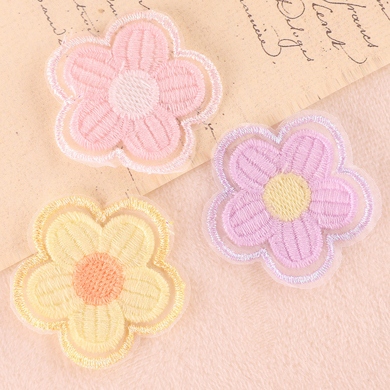 Lipdukas Spalvingas siuvinėjimo pleistras rūbams Gėlės Lyginti pleistrai Šilumos perdavimo lipdukai ant drabužių „pasidaryk pats“ aplikacijos