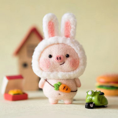 Spārnoto aitu dzīvnieku vilnas filcs DIY ar rokām darināts meiteņu festivāla amatniecības materiālu komplekts pārim dzimšanas dienas dāvanu komplekti Poke Poke amatniecība