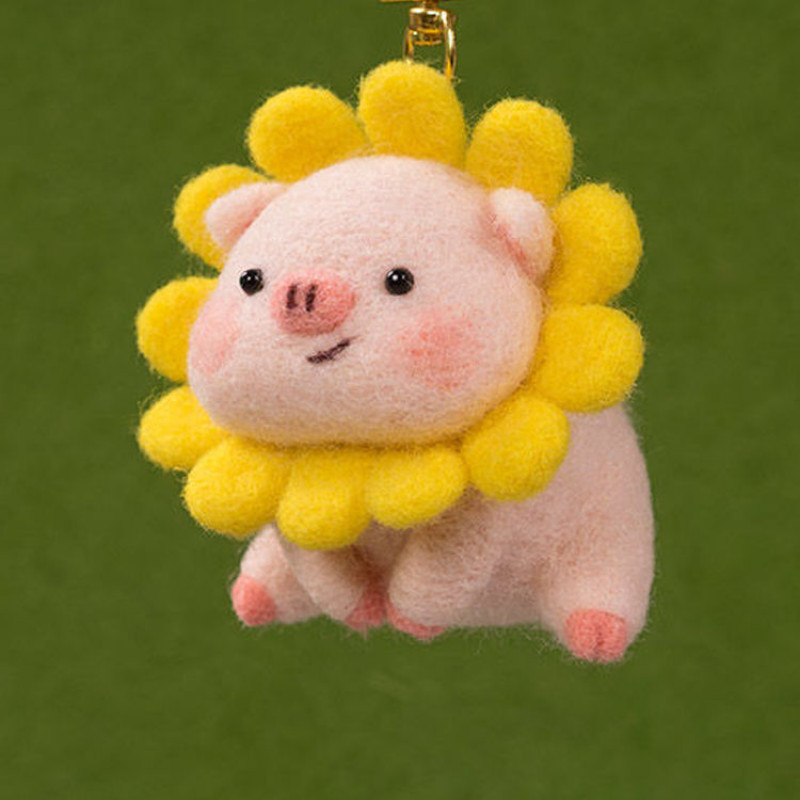 Spārnoto aitu dzīvnieku vilnas filcs DIY ar rokām darināts meiteņu festivāla amatniecības materiālu komplekts pārim dzimšanas dienas dāvanu komplekti Poke Poke amatniecība