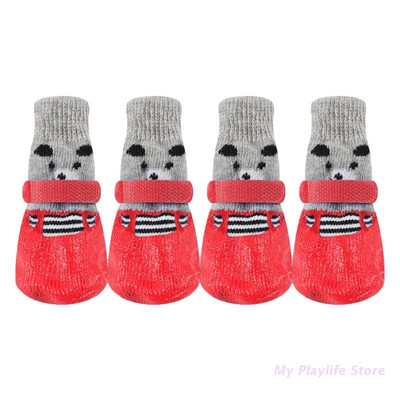 Mājdzīvnieku suns Neslīdošas, nodilumizturīgas zeķes, ūdensnecaurlaidīgas kucēnu kurpes un zeķes kaķiem, pret skrāpējumiem, pret netīrumiem, kāju pārvalks mājdzīvnieku āra apavi