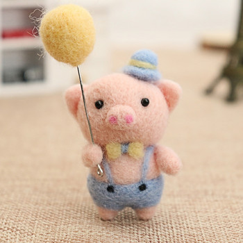 Cute Pig DIY Wool Felt Kit Ημιτελές μαλλί τσόχα βελόνα Υλικό Πακέτο Χειροποίητα προμήθειες χειροτεχνίας Κιτ τσόχας Τηλέφωνο Διακόσμηση