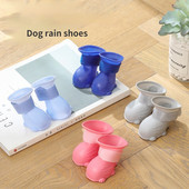 4gab Kaķu un suņu lietus zābaki Suņu kurpes maziem suņiem Lietainas dienas Suņu pastaigu apavi Pet Feet Silikagela apavi kucēnam čivava