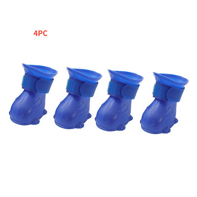 4gab Kaķu un suņu lietus zābaki Suņu kurpes maziem suņiem Lietainas dienas Suņu pastaigu apavi Pet Feet Silikagela apavi kucēnam čivava