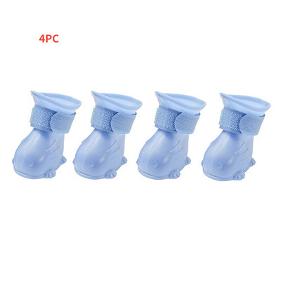 4gab Kaķu un suņu lietus zābaki Suņu kurpes maziem suņiem Lietainas dienas Suņu pastaigu apavi Pet Feet Silikagela apavi kucēnam čivava