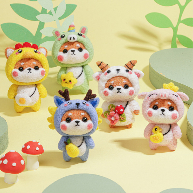 Paket materijala za filcanje vune Nonvor Komplet za ručno filcanje iglom za životinje Paket materijala za filcanje od dvanaest zodijaka za početnike